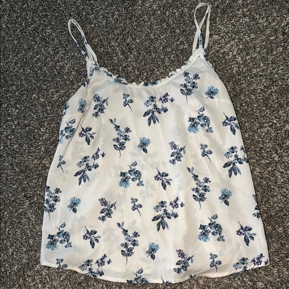 Abercrombie & Fitch White and Blue Top